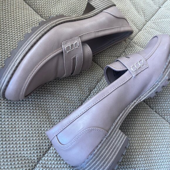 Women’s Time And Tru Memory Foam Platform Penny Loafers Tan Nude‎ Size 11 - Picture 5 of 10